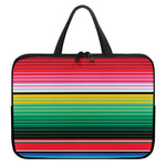 Colorful Mexican Serape Stripe Print Laptop Sleeve With Handle