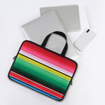 Colorful Mexican Serape Stripe Print Laptop Sleeve With Handle