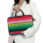 Colorful Mexican Serape Stripe Print Laptop Sleeve With Handle