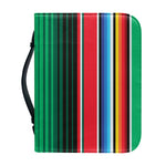 Colorful Mexican Serape Stripe Print Leather Bible Cover