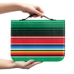 Colorful Mexican Serape Stripe Print Leather Bible Cover