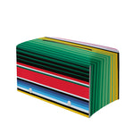 Colorful Mexican Serape Stripe Print Leather Tissue Box Cover