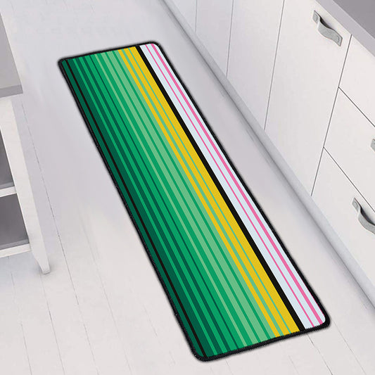 Colorful Mexican Serape Stripe Print Long Kitchen Mat