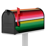 Colorful Mexican Serape Stripe Print Mailbox Cover