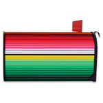 Colorful Mexican Serape Stripe Print Mailbox Cover