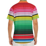 Colorful Mexican Serape Stripe Print Men's Deep V-Neck Shirt