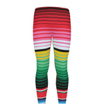 Colorful Mexican Serape Stripe Print Men's leggings
