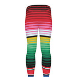 Colorful Mexican Serape Stripe Print Men's leggings