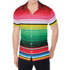 Colorful Mexican Serape Stripe Print Men's Shirt