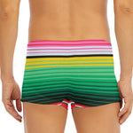 Colorful Mexican Serape Stripe Print Men's Short Boxer Briefs