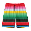Colorful Mexican Serape Stripe Print Men's Swim Trunks
