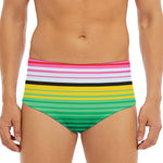 Colorful Mexican Serape Stripe Print Men's Triangle Swim Briefs