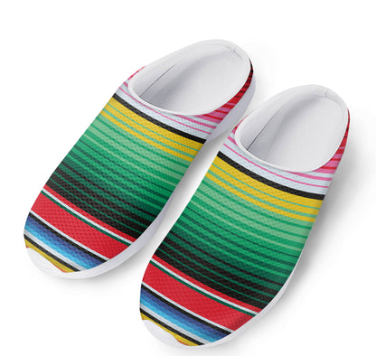 Colorful Mexican Serape Stripe Print Mesh Casual Shoes