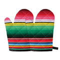 Colorful Mexican Serape Stripe Print Oven Mitts