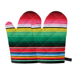 Colorful Mexican Serape Stripe Print Oven Mitts