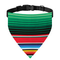Colorful Mexican Serape Stripe Print Over The Collar Dog Bandana