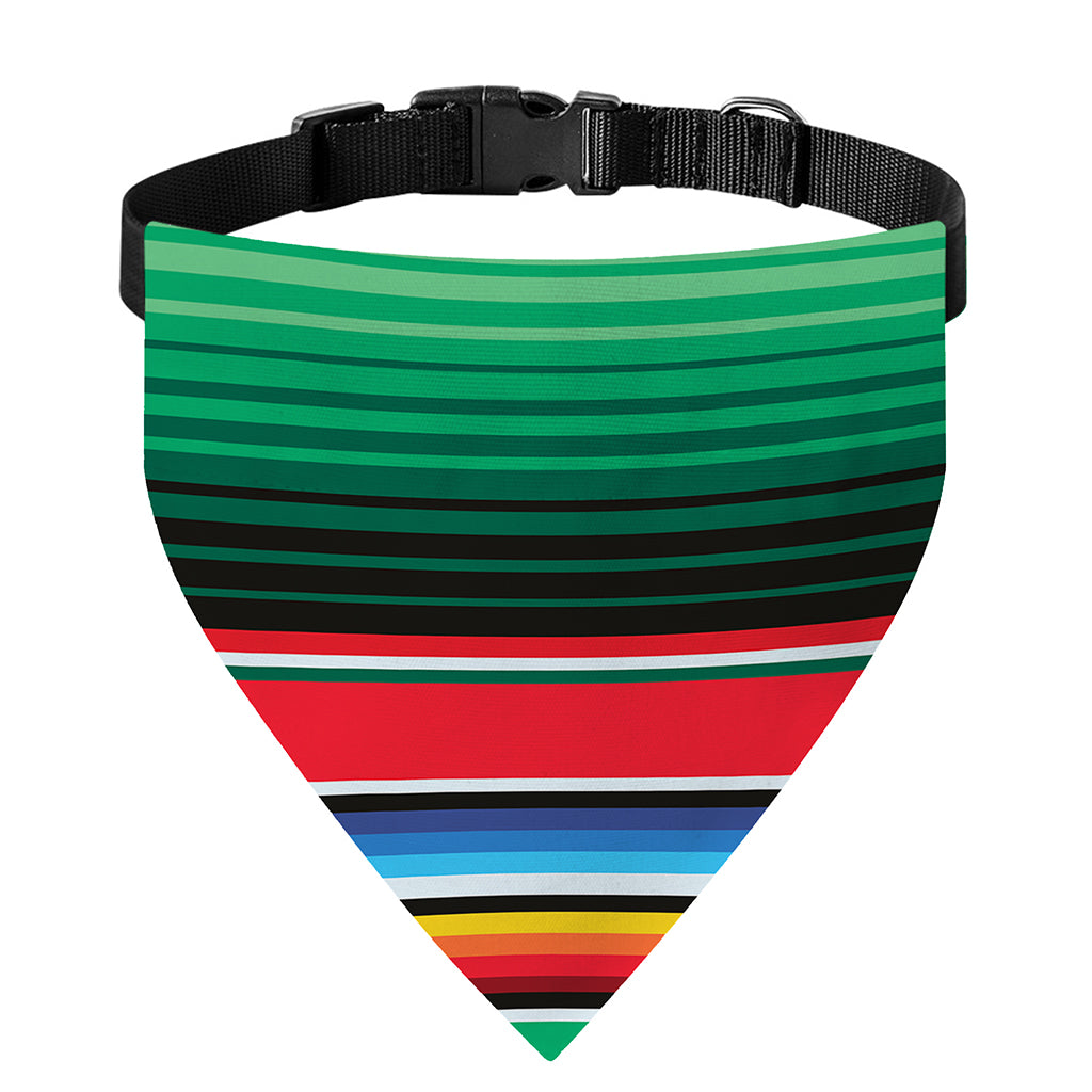 Colorful Mexican Serape Stripe Print Over The Collar Dog Bandana