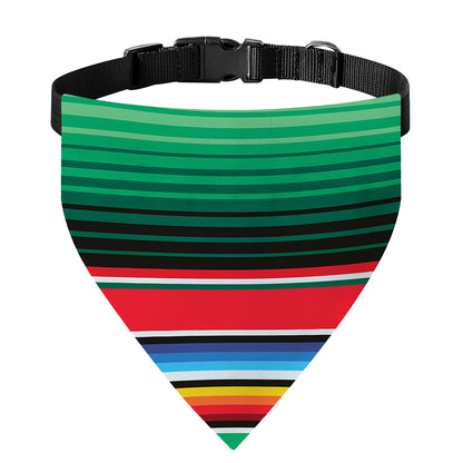 Colorful Mexican Serape Stripe Print Over The Collar Dog Bandana