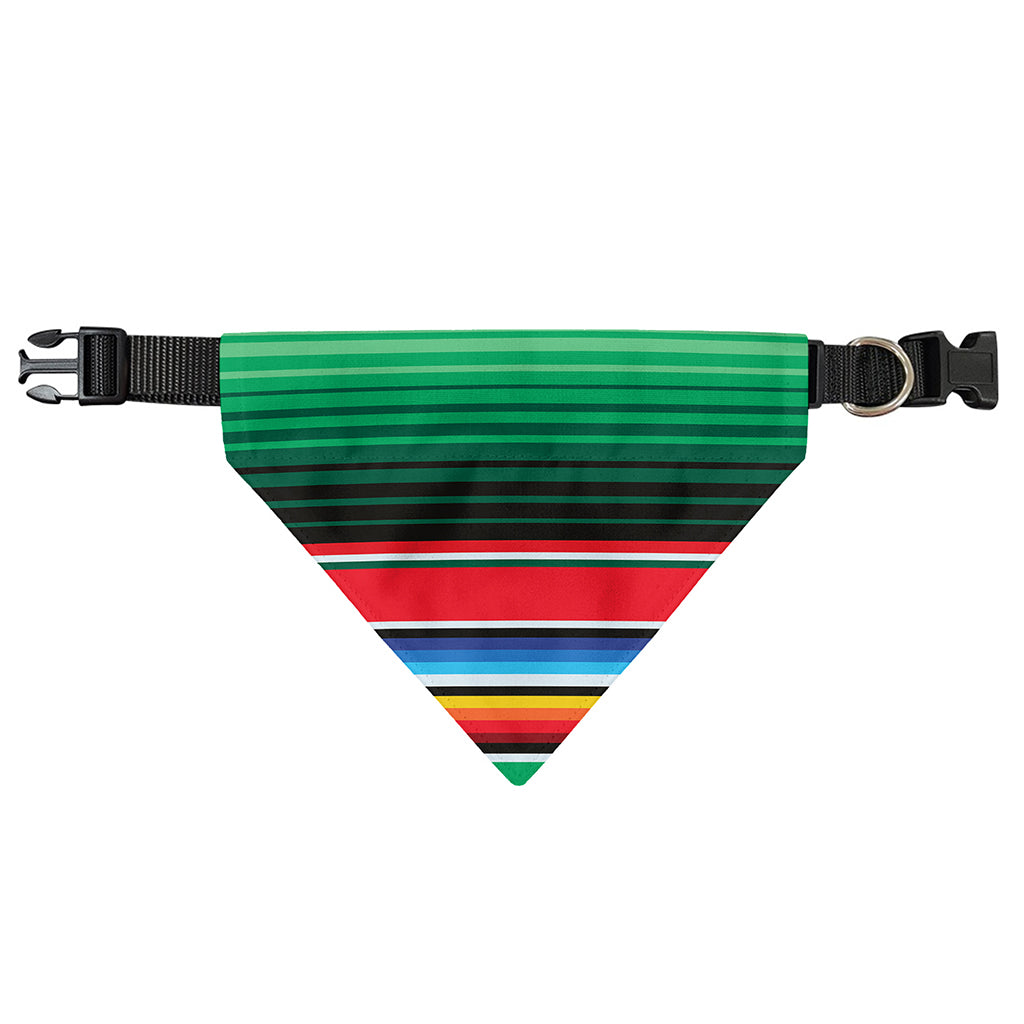 Colorful Mexican Serape Stripe Print Over The Collar Dog Bandana