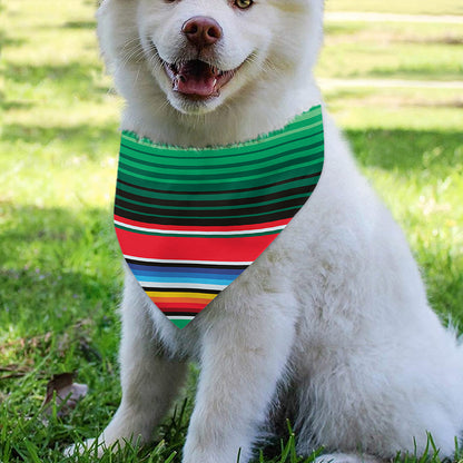 Colorful Mexican Serape Stripe Print Over The Collar Dog Bandana