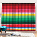 Colorful Mexican Serape Stripe Print Pencil Pleat Curtains