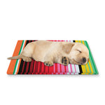 Colorful Mexican Serape Stripe Print Pet Cooling Mat Cover