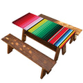 Colorful Mexican Serape Stripe Print Picnic Table Cover
