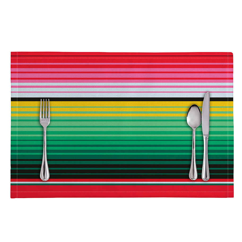 Colorful Mexican Serape Stripe Print Placemat