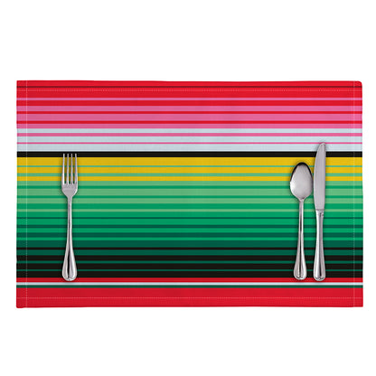 Colorful Mexican Serape Stripe Print Placemat