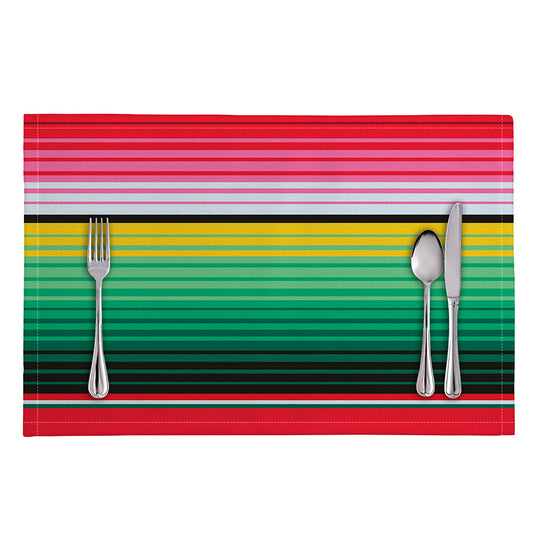 Colorful Mexican Serape Stripe Print Placemat