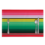 Colorful Mexican Serape Stripe Print Placemat