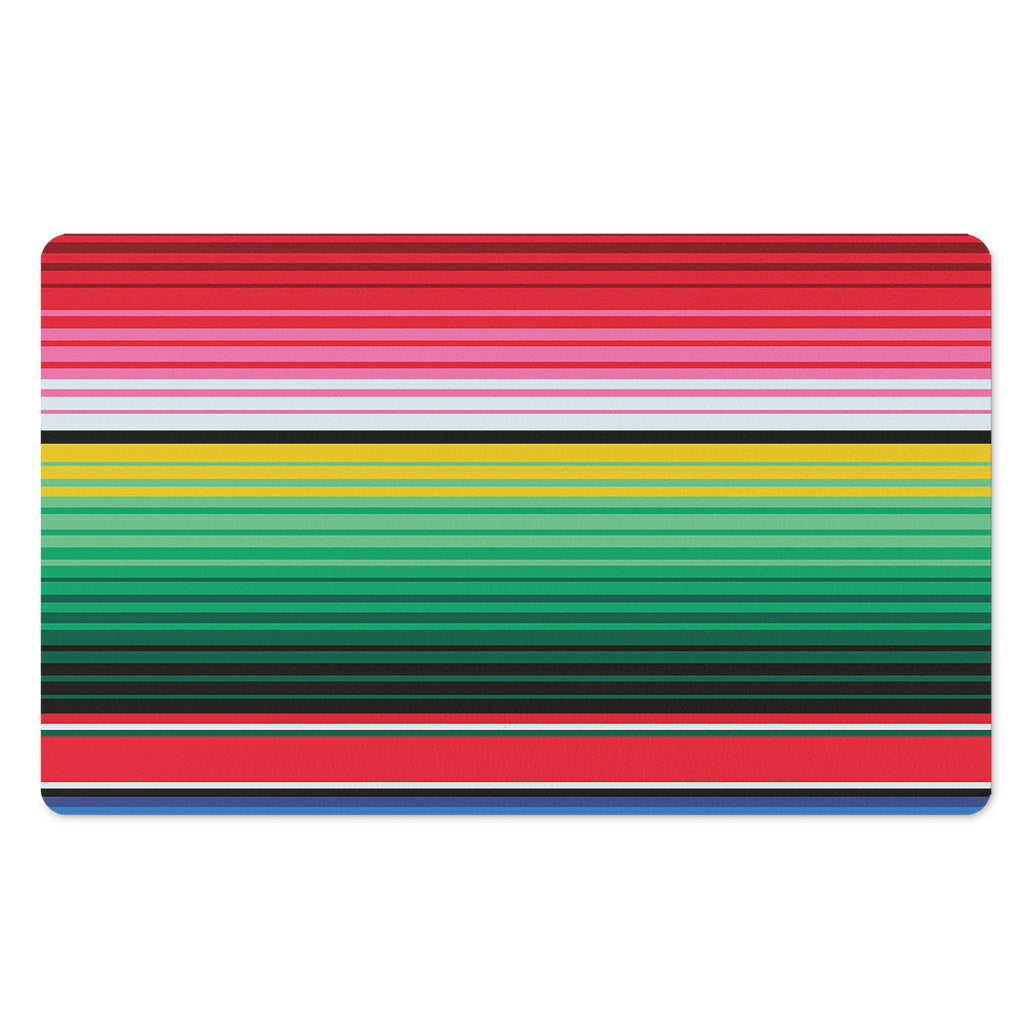 Colorful Mexican Serape Stripe Print Polyester Doormat