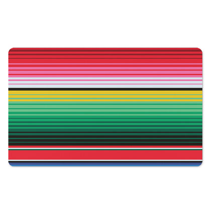 Colorful Mexican Serape Stripe Print Polyester Doormat