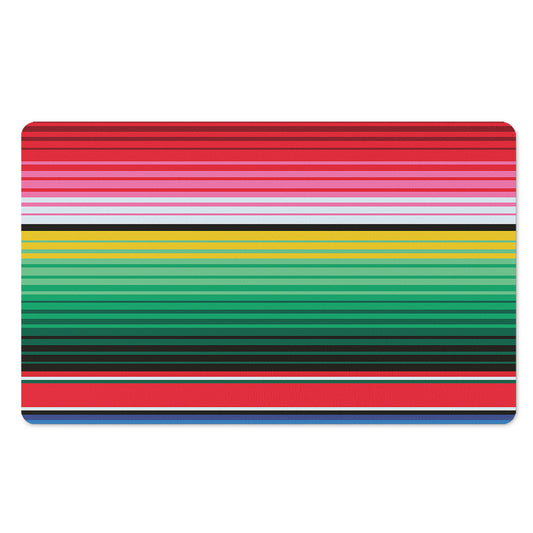 Colorful Mexican Serape Stripe Print Polyester Doormat