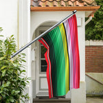 Colorful Mexican Serape Stripe Print Polyester Flag