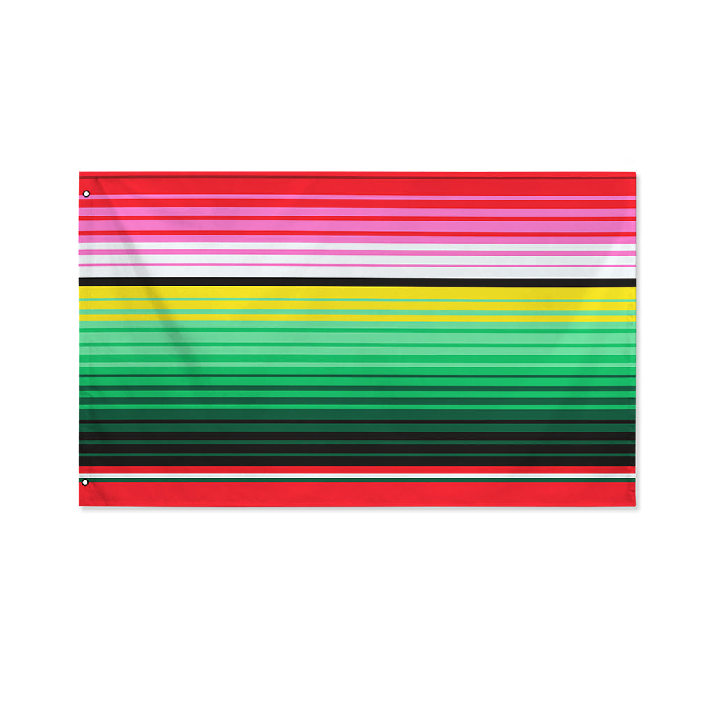 Colorful Mexican Serape Stripe Print Polyester Flag