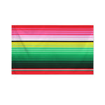 Colorful Mexican Serape Stripe Print Polyester Flag