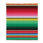 Colorful Mexican Serape Stripe Print Polyester Shower Curtain