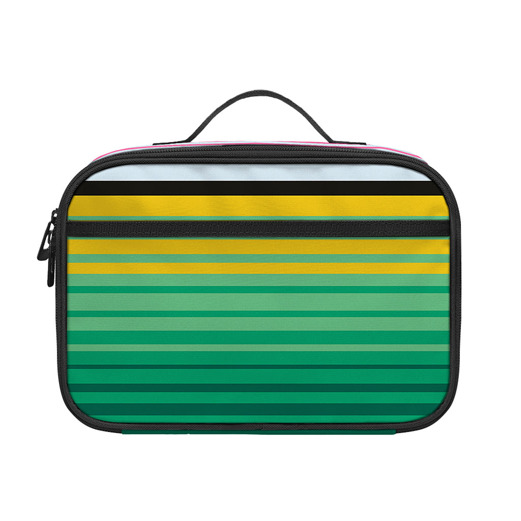 Colorful Mexican Serape Stripe Print Portable Lunch Bag