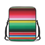 Colorful Mexican Serape Stripe Print Rectangular Crossbody Bag
