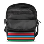 Colorful Mexican Serape Stripe Print Rectangular Crossbody Bag