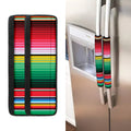 Colorful Mexican Serape Stripe Print Refrigerator Handle Covers
