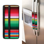 Colorful Mexican Serape Stripe Print Refrigerator Handle Covers
