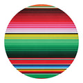 Colorful Mexican Serape Stripe Print Round Blanket