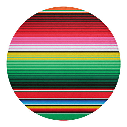 Colorful Mexican Serape Stripe Print Round Blanket
