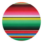 Colorful Mexican Serape Stripe Print Round Blanket