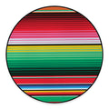 Colorful Mexican Serape Stripe Print Round Floor Mat