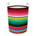 Colorful Mexican Serape Stripe Print Round Laundry Basket