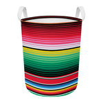 Colorful Mexican Serape Stripe Print Round Laundry Basket