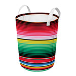 Colorful Mexican Serape Stripe Print Round Laundry Basket